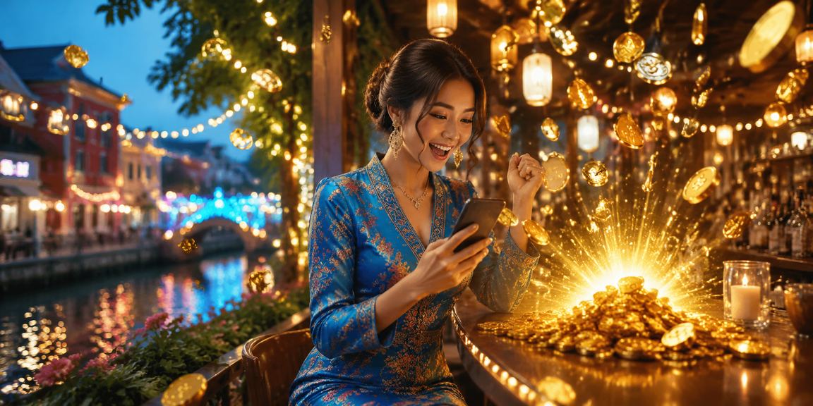 usj21 slots in Melaka, featuring local baju kurung and Malaysian festive vibes